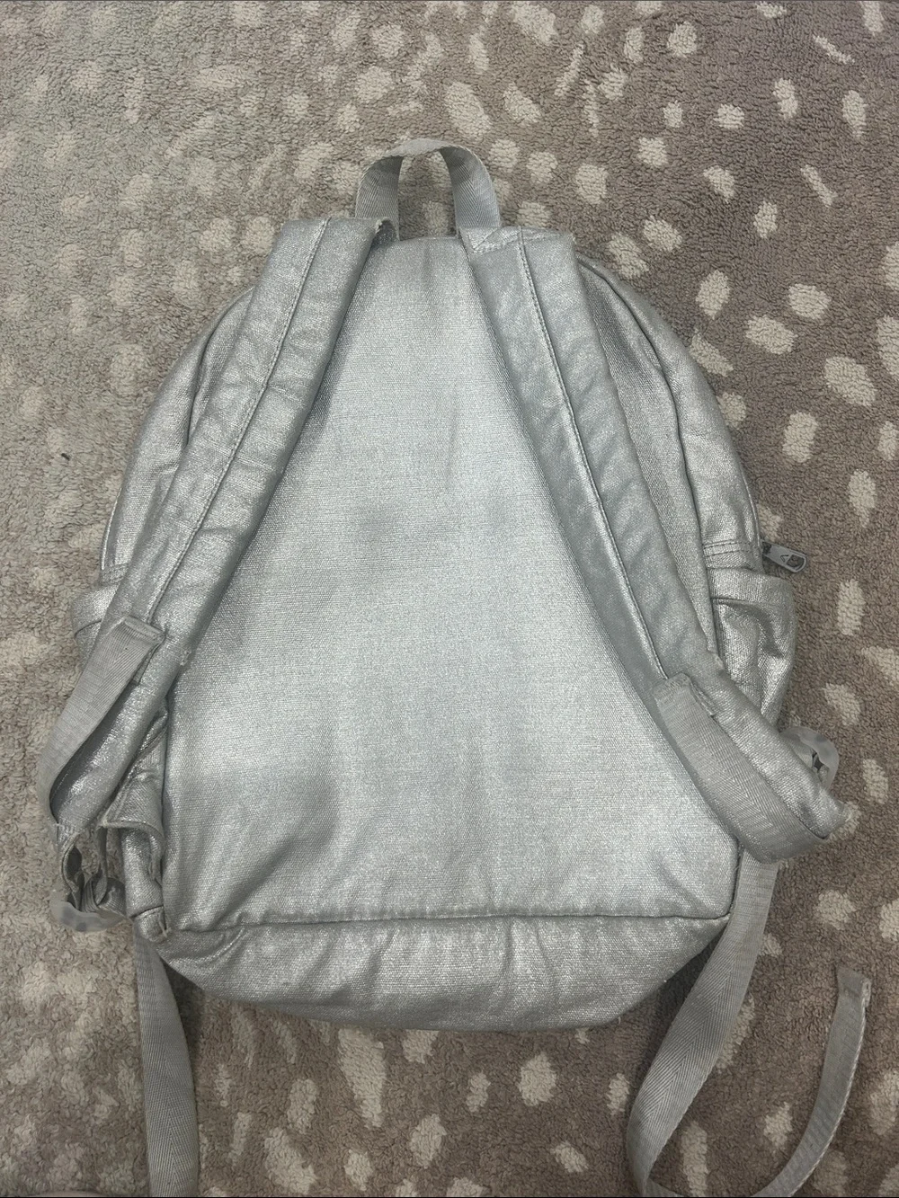 STATE Silver and Gold Diagonal Stripe Backpack